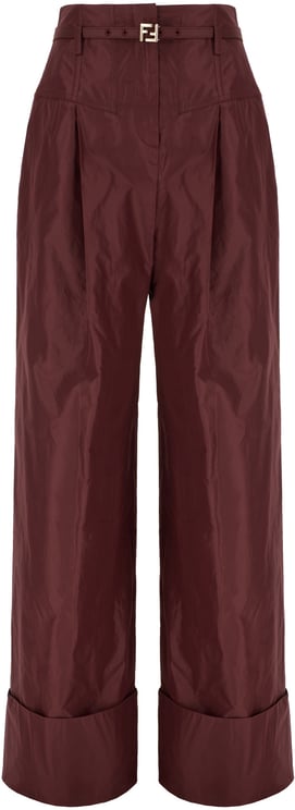 Fendi Fendi Burgundy taffeta pants
