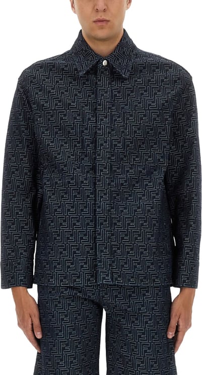 Fendi Ff Jacquard Denim Shirt