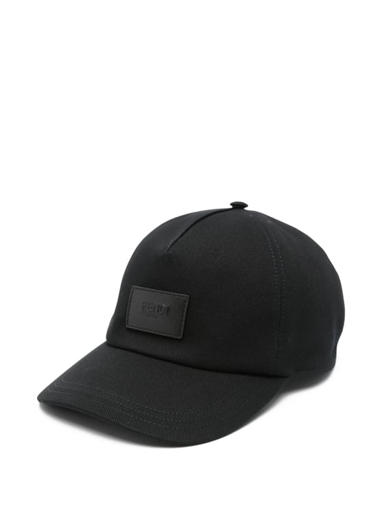 Fendi Baseball Structured Black Adjustable Patch Cap
