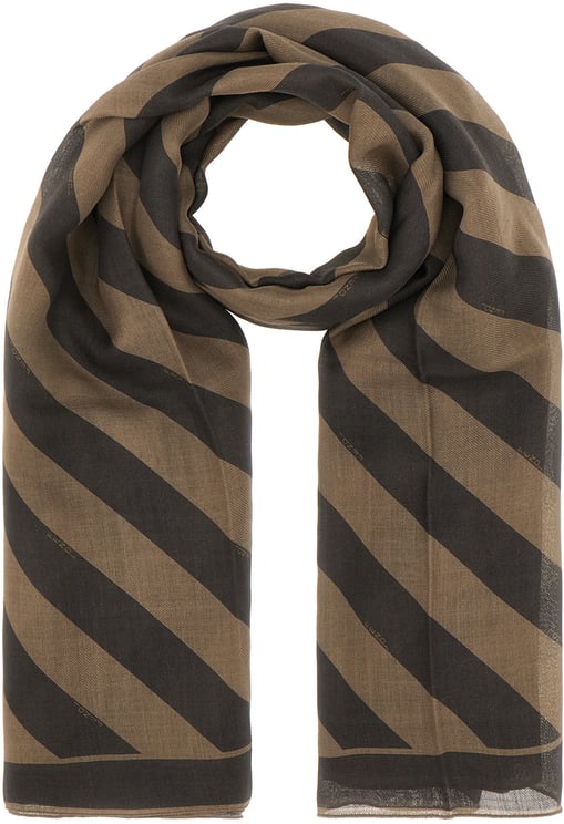 Fendi Fendi Embroidered linen and wool scarf