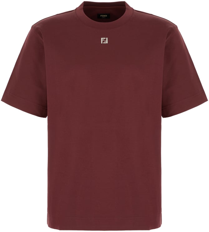 Fendi Fendi Burgundy cotton oversize t-shirt