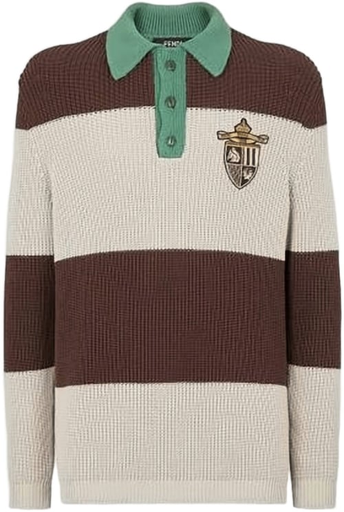 Fendi Ribbed Cotton Jersey Polo