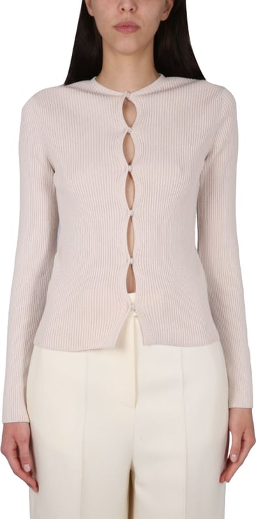 Fendi Ribbed Cotton Cardigan
