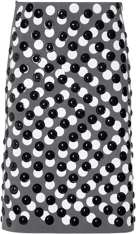 Fendi Viscose Mini Skirt with Circular Embellishments