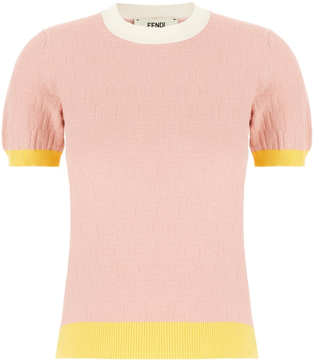 Fendi Fendi Pink stretch cotton blend polo shirt