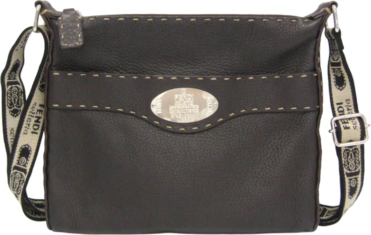 Fendi Fendi Vintage Selleria Zip Messenger Leather Small