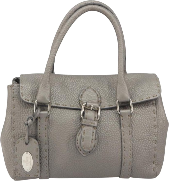 Fendi Fendi Selleria Linda Satchel Pebbled Leather Mini