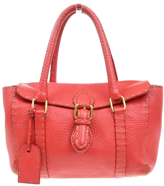 Fendi Fendi Selleria Linda Satchel Pebbled Leather Mini