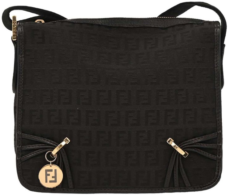 Fendi Fendi Vintage F Charm Messenger Bag Zucchino Canvas Small