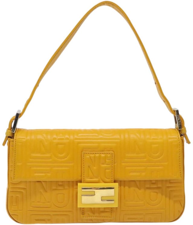 Fendi Fendi Baguette NM Bag Zucca Embossed Leather Medium