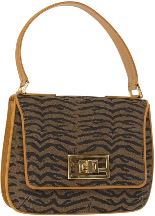 Fendi Fendi Vintage Tiger Print Shoulder Bag Canvas medium