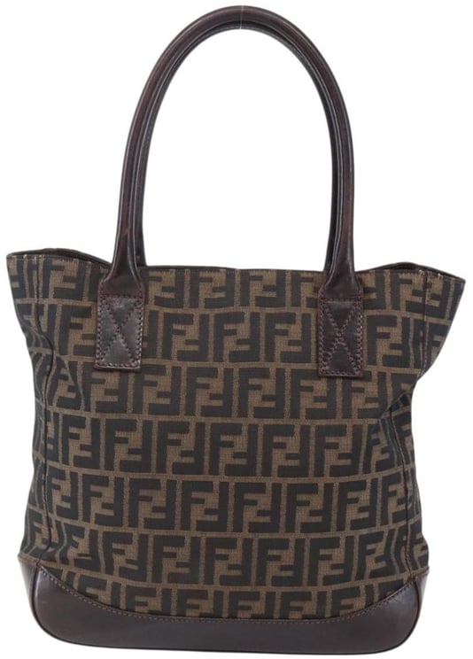 Fendi Fendi Vintage Open Tote Zucca Canvas with Leather Large