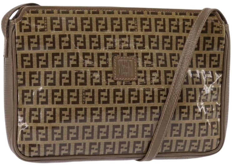 Fendi Fendi Vintage Zip Crossbody Bag Zucchino Canvas Medium
