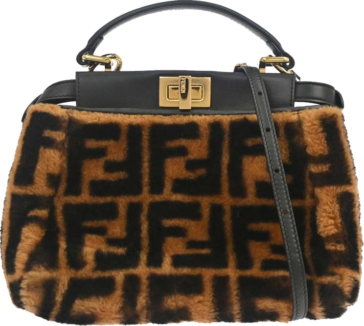 Fendi Fendi Peekaboo Zucca Shearling Regular