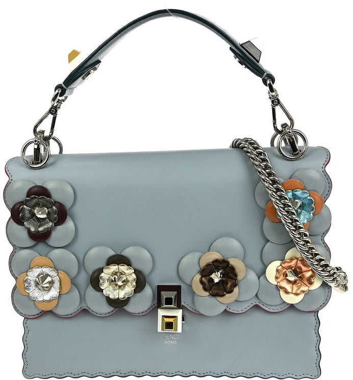 Fendi Fendi Flowerland Kan I Bag Embellished Leather Medium