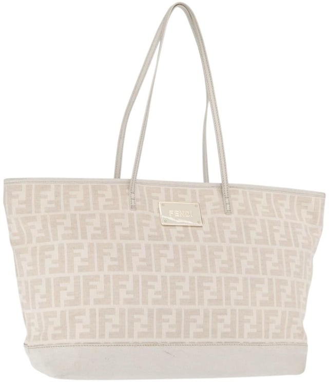 Fendi Fendi Roll Tote Zucca Canvas and Leather Large