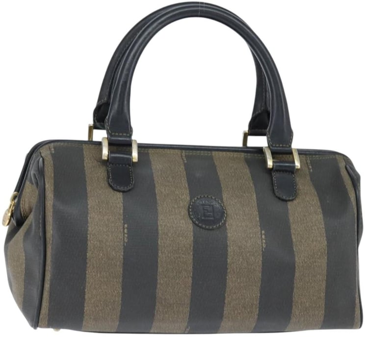 Fendi Fendi Vintage Pequin Boston Bag Coated Canvas Mini