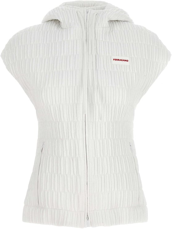Ferragamo Ferragamo White Polyamide Sleeveless Jacket