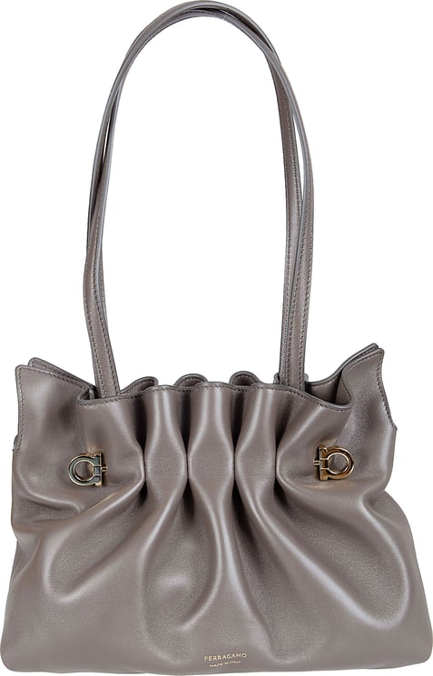 Ferragamo Soft Lambskin Bag with Iconic Gancio Accents
