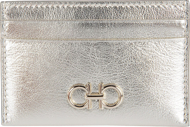 Ferragamo Laminated Calf Leather Wallet with Gold-tone Gancini Ornament