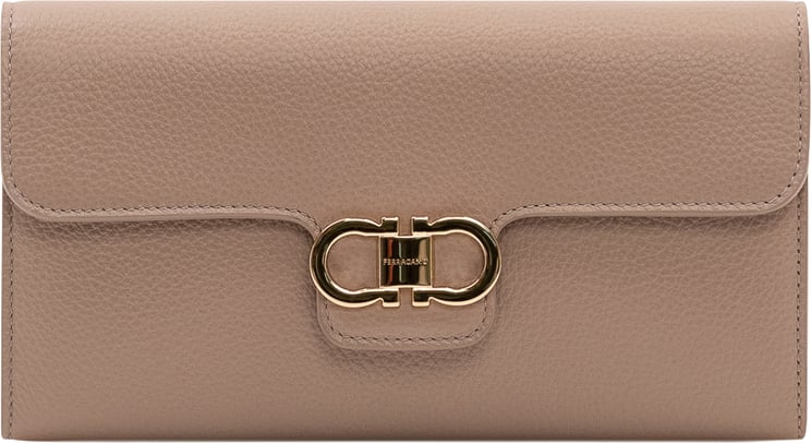 Ferragamo Portafoglio con Patta e Chiusura Logo