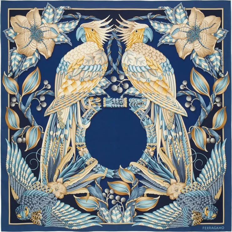 Ferragamo Foulard Amazzonia con Stampa Botanica
