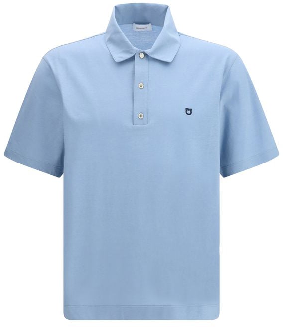 Ferragamo Ferragamo Blue Cotton Polo Shirt