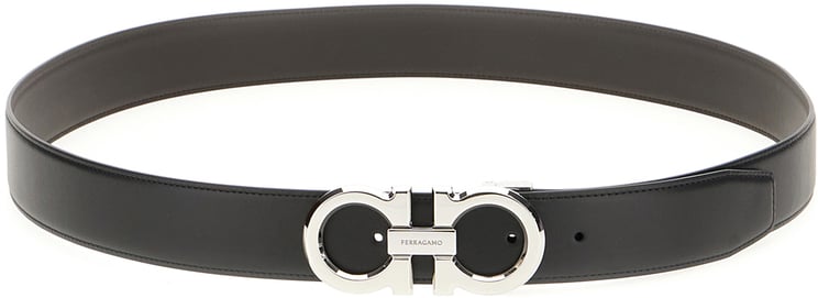 Ferragamo Ferragamo Black leather reversible belt