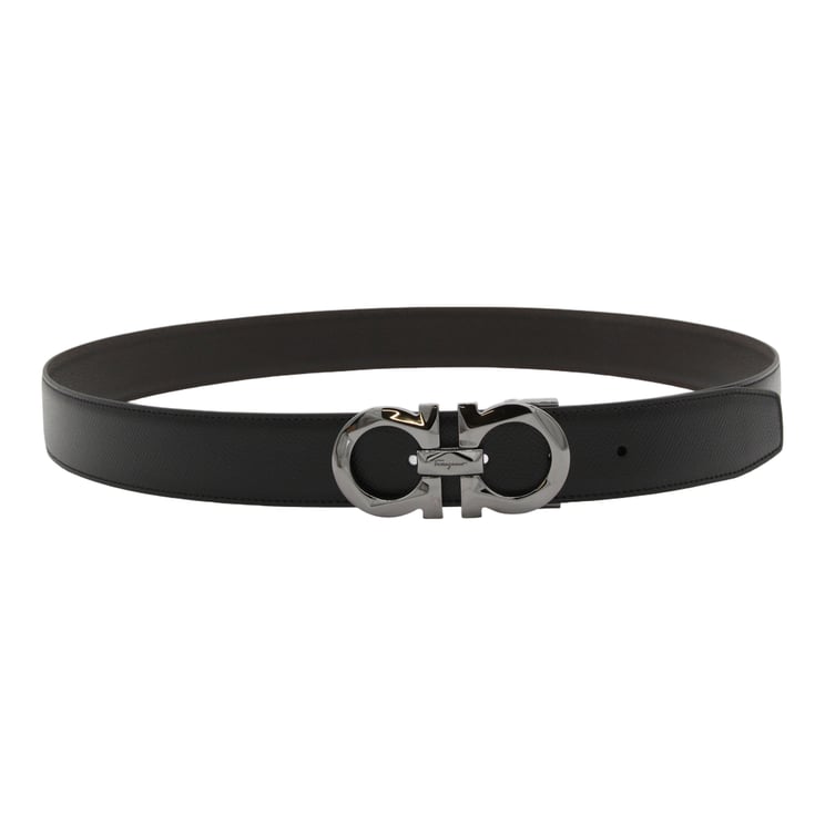 Ferragamo Sleek Black Leather Belt