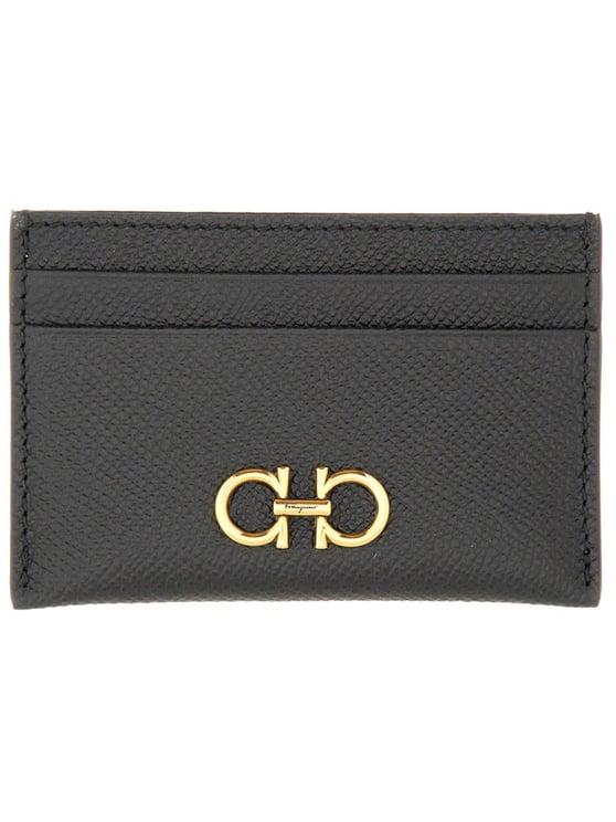 Ferragamo Gancini Calfskin Textured Card Holder