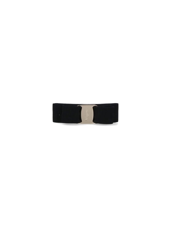 Ferragamo Black Vara Viscose Blend Hair Clip