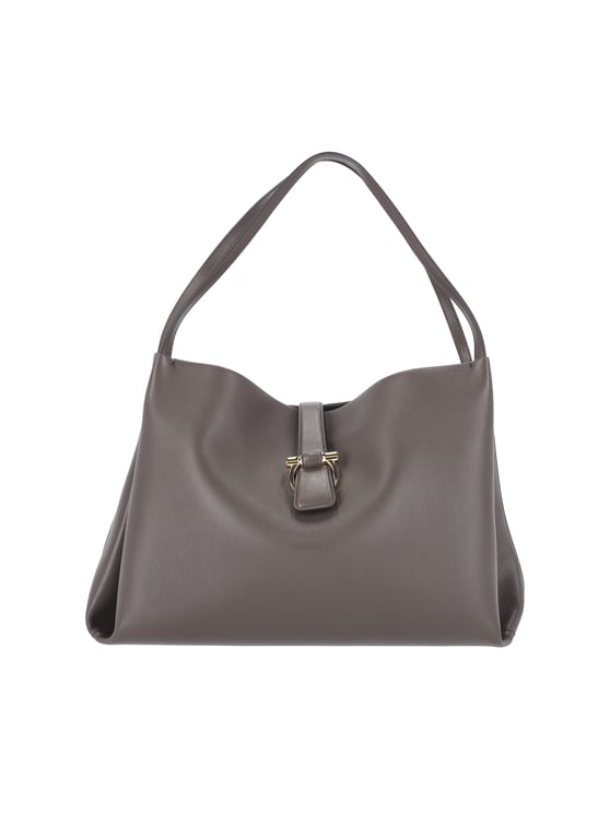 Ferragamo Grey Minimalist Bag With Elegant Structure