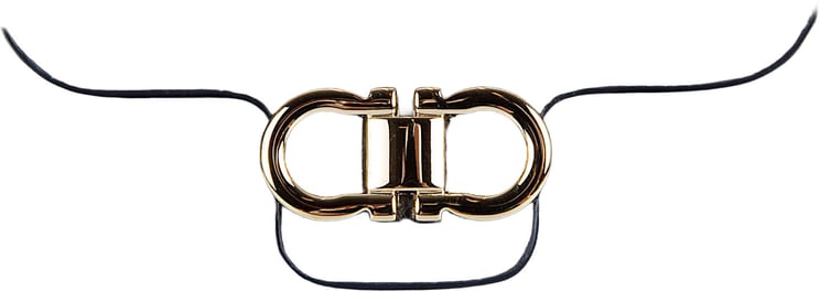 Ferragamo Pebbled Calf Leather Wallet with Double Gancini Buckle