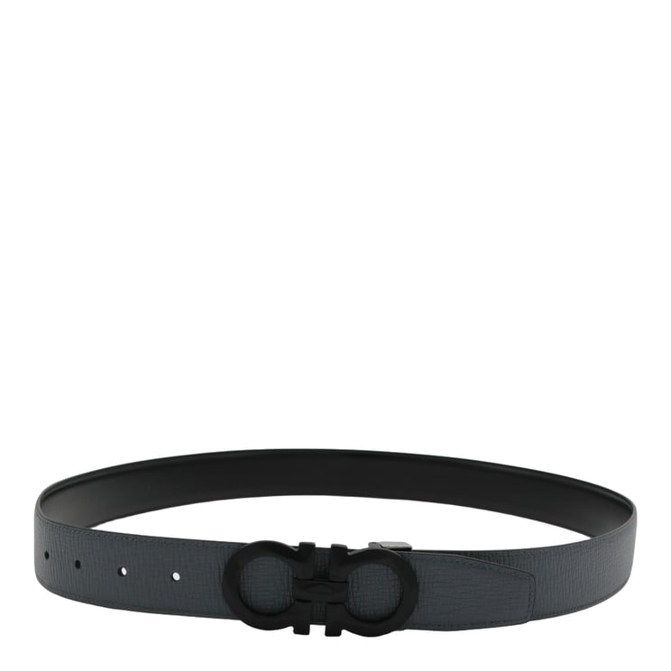 Ferragamo Textured Black Strap Belt