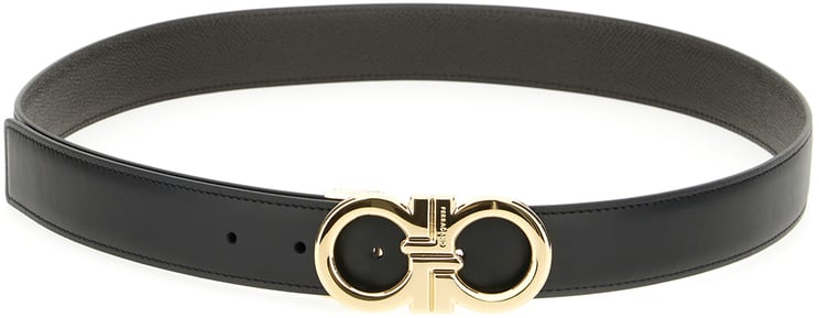 Ferragamo Ferragamo Black leather reversible belt