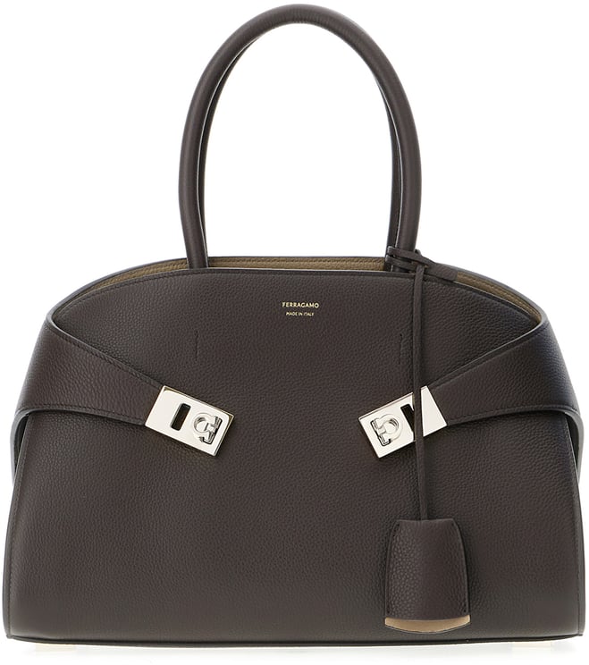 Ferragamo Ferragamo Chocolate leather medium Hug handbag