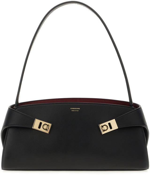 Ferragamo Ferragamo Black leather Hug handbag