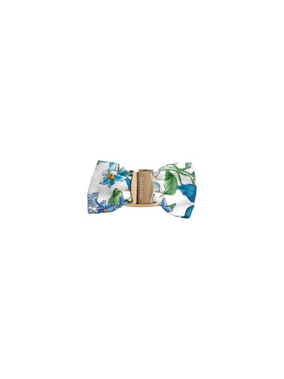 Ferragamo Light Blue Vara Silk Floral Hair Clip