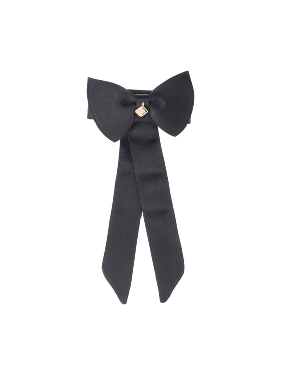 Ferragamo Black Bow Viscose-Silk Hair Clip