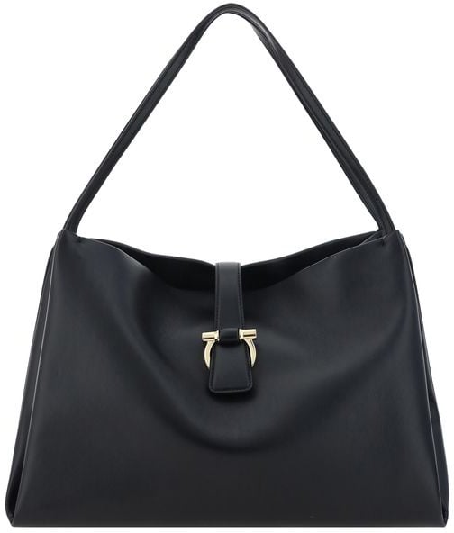 Ferragamo Ferragamo Black Calf Leather Bos Taurus Handbag