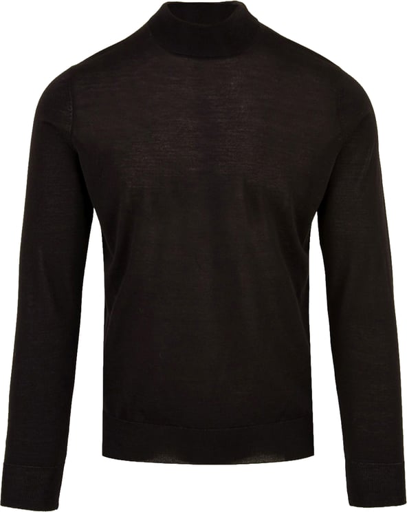 Filippo De Laurentiis Elegant Black Merino Turtleneck Sweater