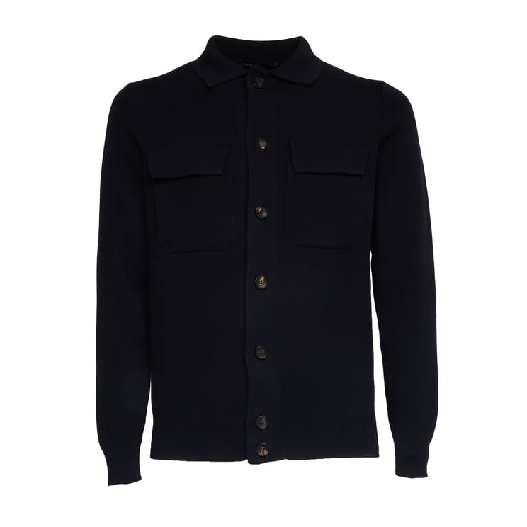 Filippo De Laurentiis Crepe Cotton Multi-Pocket Field Jacket