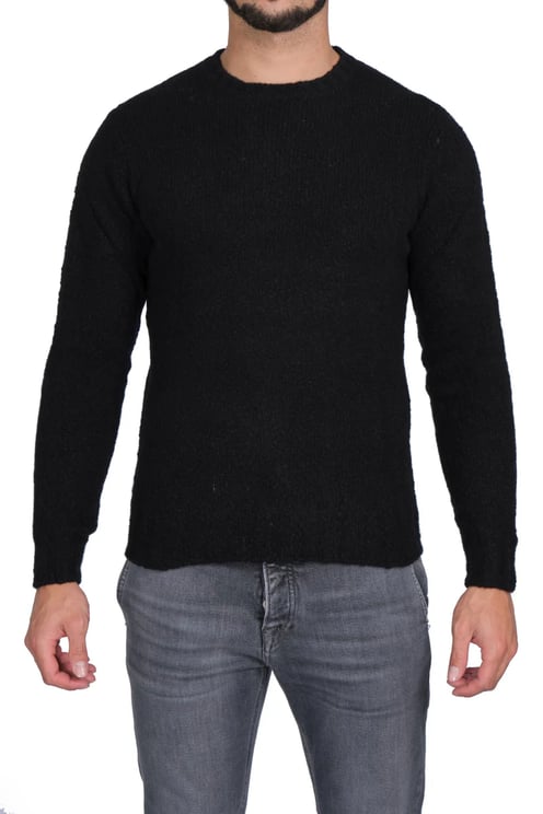 Filippo De Laurentiis Timeless Black Merino Crew Neck Sweater