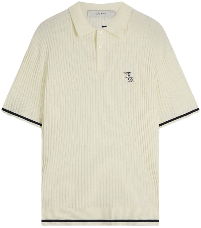 Filling Pieces Fine Knit Polo Antique White