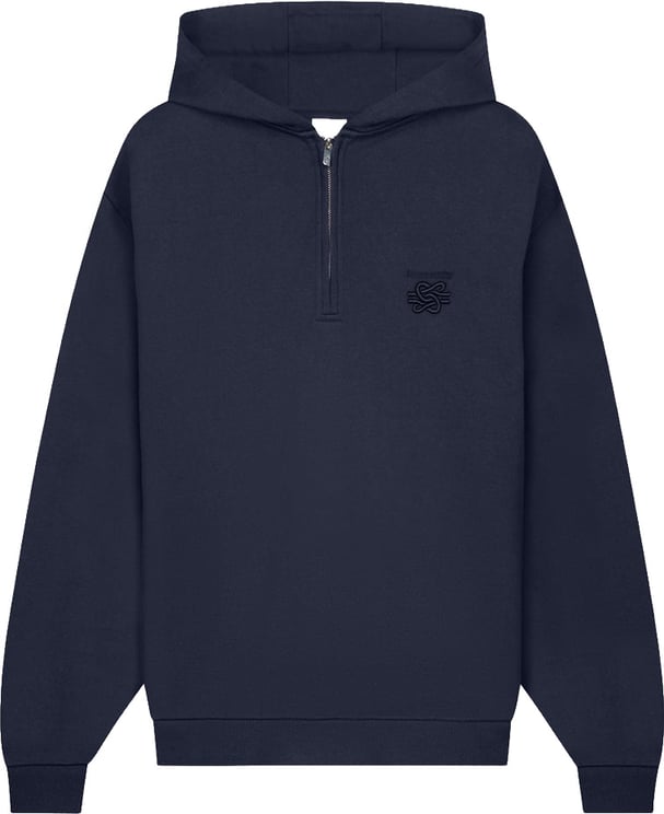 Filling Pieces Half Zip Hoodie Navy