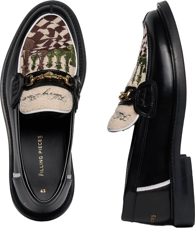 Filling Pieces Loafer Chess Black