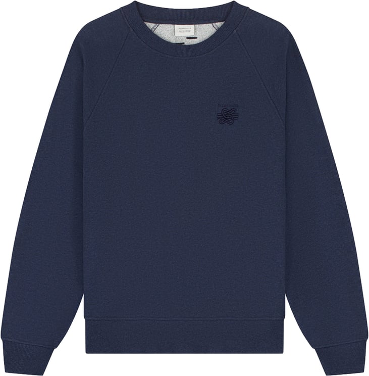 Filling Pieces Sweatshirt Embroidered Knot Melange Navy