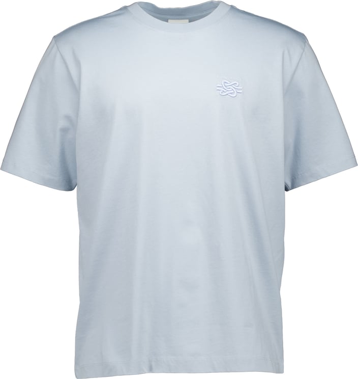 Filling Pieces Filling Pieces 422620500143 T-shirts Lichtblauw T-shirt Embroidered Knot