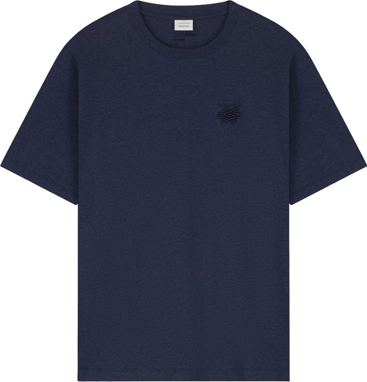 Filling Pieces T-Shirt Embroidered Knot Melange Navy