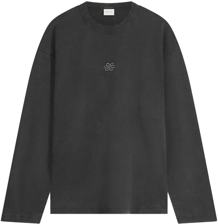 Filling Pieces Longsleeve Boxy Embroidered Vintage Black